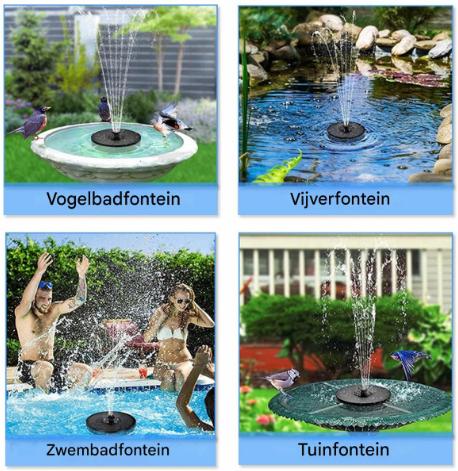 Fontaine Solaire Circulaire Flottante Mini Fontaine de Jardin pour Piscine Extérieure,