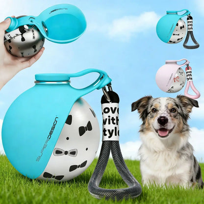 Bouteille d'eau en acier inoxydable pour chien, portable,