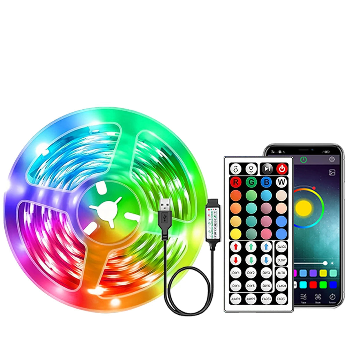 Bande LED RGB intelligente USB pour chambre et salon