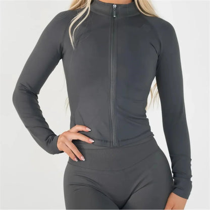 Veste Zippy Nologo DroDmpact pour femmes, manches longues, hauts de sport