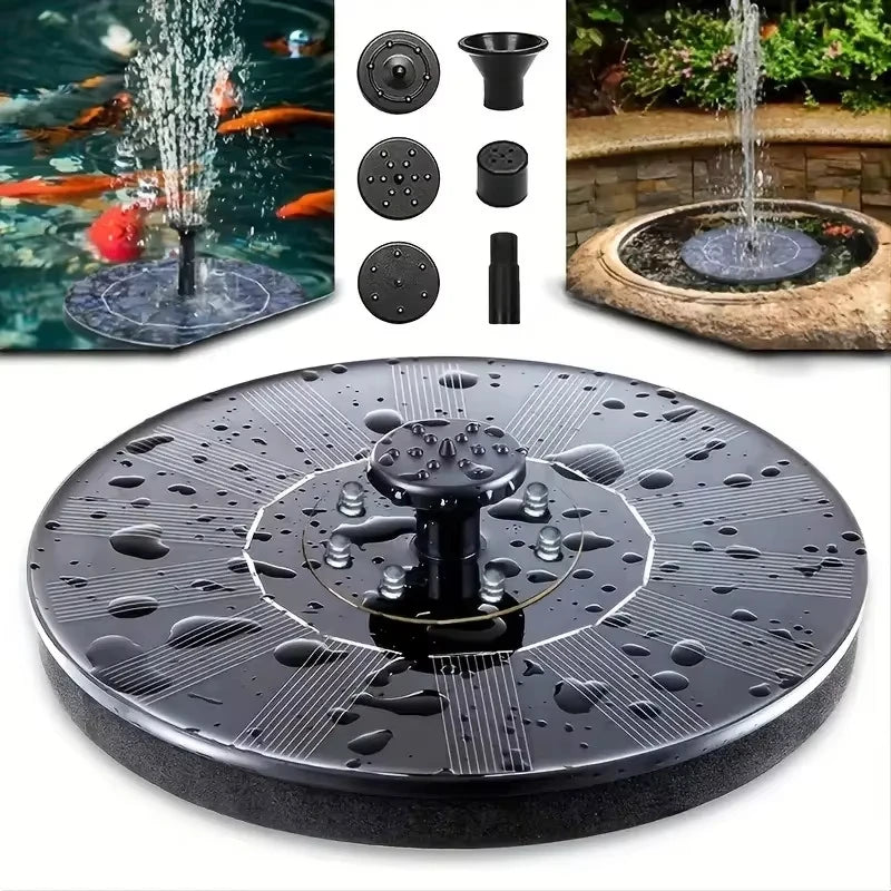Fontaine Solaire Circulaire Flottante Mini Fontaine de Jardin pour Piscine Extérieure,