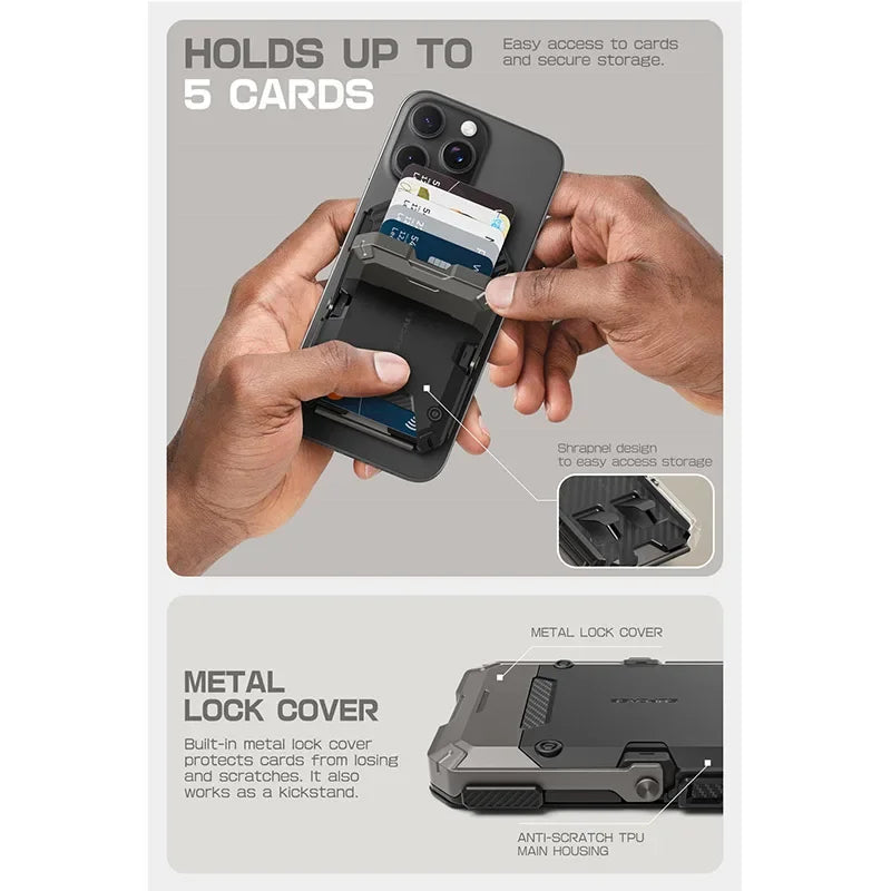 SUPCASE Portefeuille magnétique avec support pour téléphone et porte-cartes pour iPhone 16/15/14/13/12,