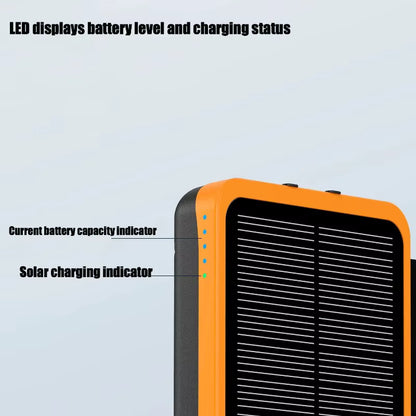 Batterie externe solaire 50 000 mAh – 4 panneaux solaires pliables – USB / USB-C 15 W – Lampe de camping LED