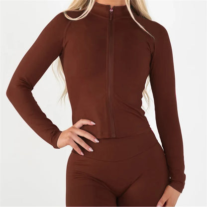 Veste Zippy Nologo DroDmpact pour femmes, manches longues, hauts de sport