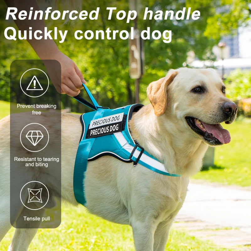 Harnais pour chien réfléchissant, respirant et réglable, sans traction, gilet pour petits, moyens et grands chiens