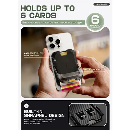 SUPCASE Magnetic Wallet Phone Stand Card Holder pour iPhone série 16/15/14/13 serrure magnétique forte portefeuille With MagSafe avec support