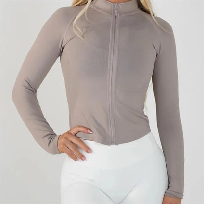 Veste Zippy Nologo DroDmpact pour femmes, manches longues, hauts de sport