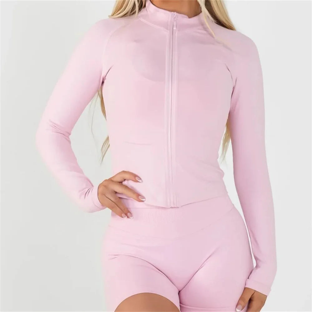Veste Zippy Nologo DroDmpact pour femmes, manches longues, hauts de sport