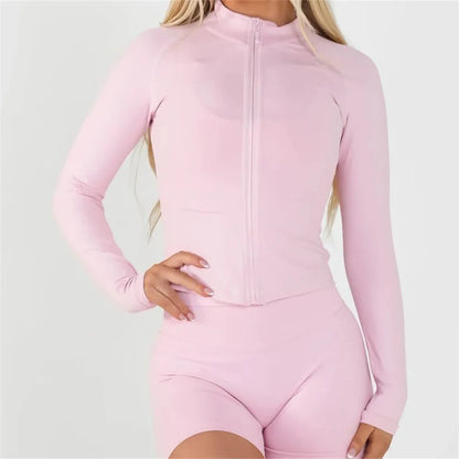 Veste Zippy Nologo DroDmpact pour femmes, manches longues, hauts de sport