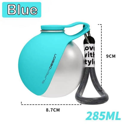 Bouteille d'eau en acier inoxydable pour chien, portable,