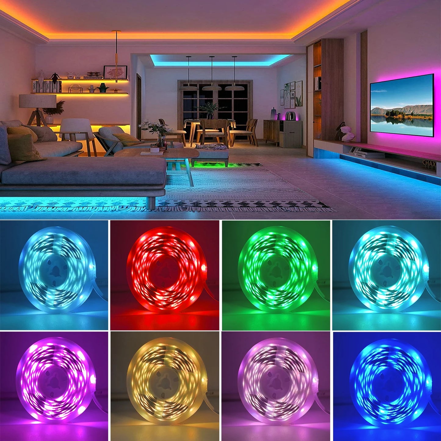 Bande LED RGB intelligente USB pour chambre et salon