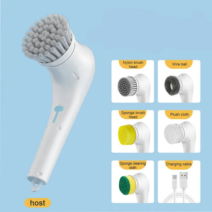 Brosse électrique multifonctionnelle pour livres, lave-auto, sèche-linge de cuisine, outil de vaisselle, baignoire, 5 en 1