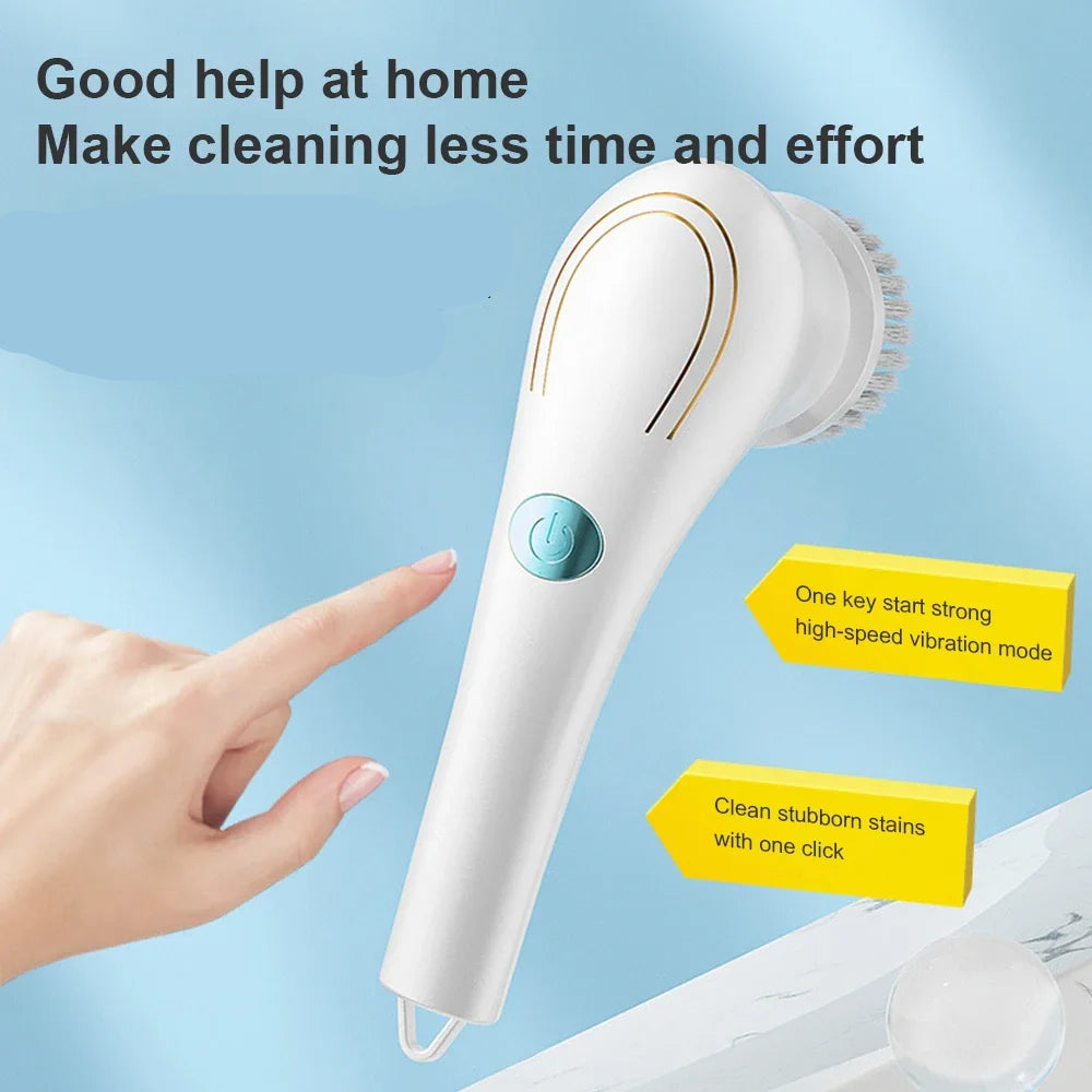 Brosse électrique multifonctionnelle pour livres, lave-auto, sèche-linge de cuisine, outil de vaisselle, baignoire, 5 en 1